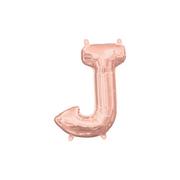13in Air-Filled Rose Gold Letter Balloon (J)